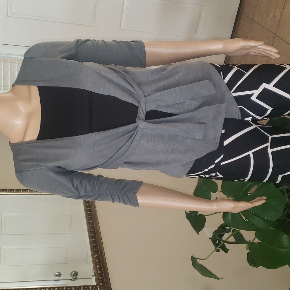 Nitro s layered look ruched puff sleeve tie waist